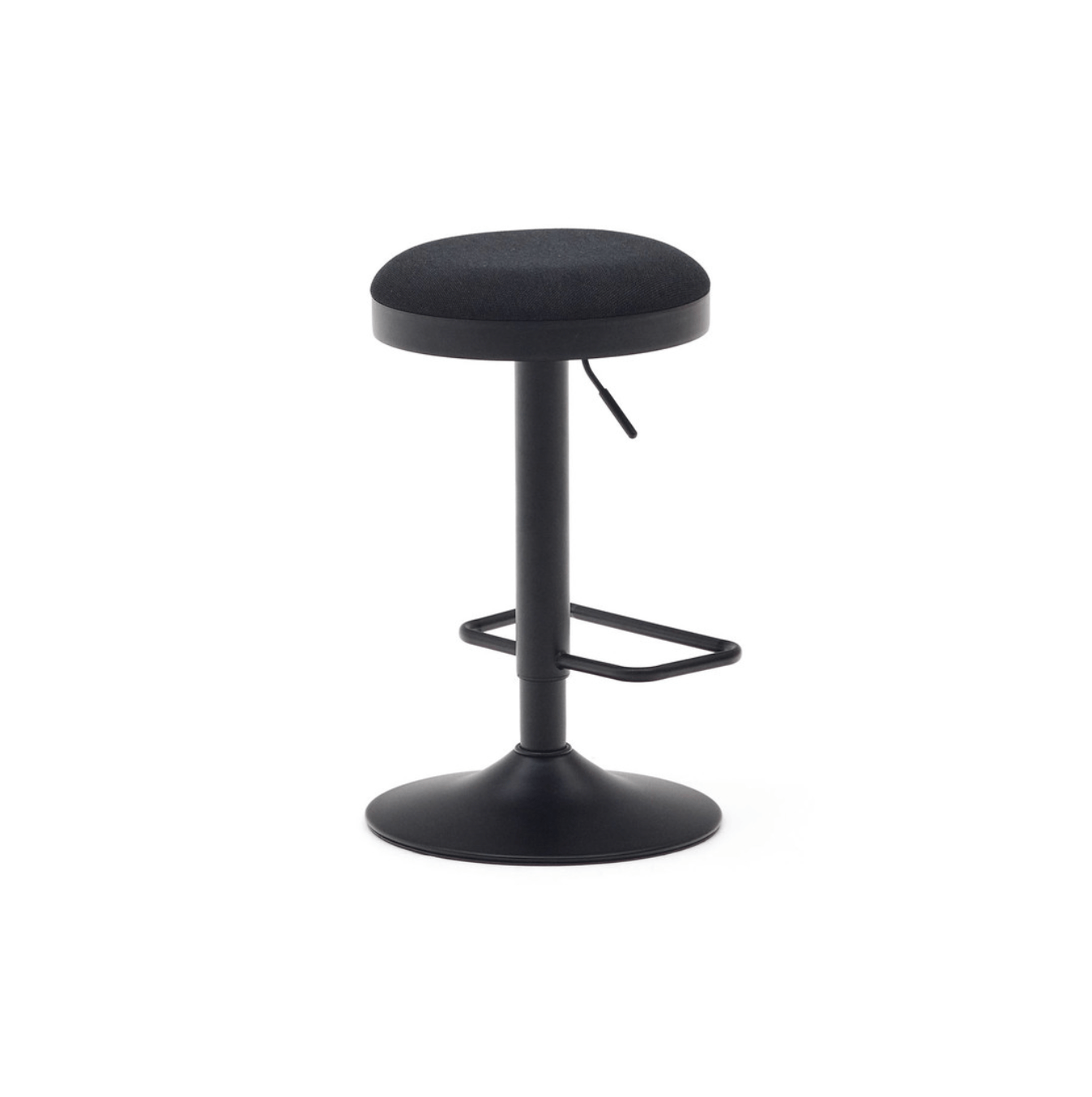 Tabouret de bar en acier noir avec siège rembourré pour cuisine