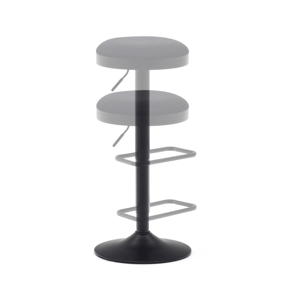 Tabouret de bar en acier noir avec siège rembourré pour cuisine