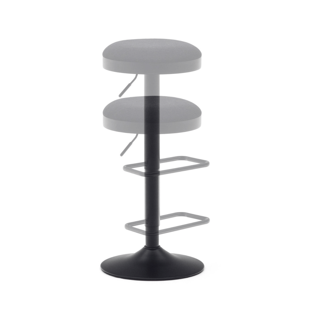 Tabouret de bar en acier noir avec siège rembourré pour cuisine