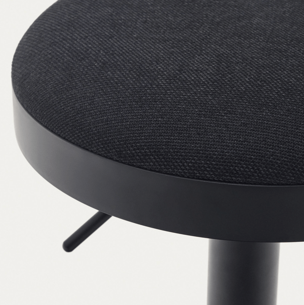 Tabouret de bar en acier noir avec siège rembourré pour cuisine