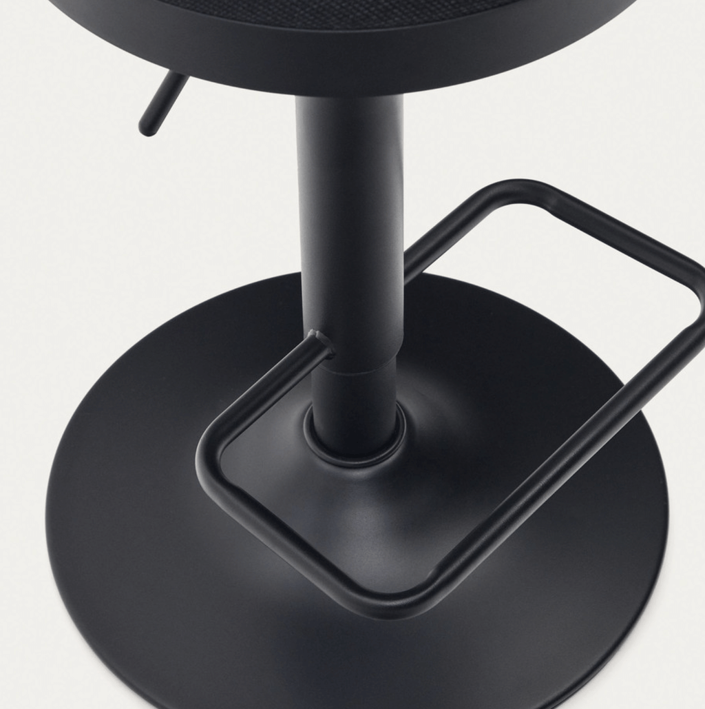 Tabouret de bar en acier noir avec siège rembourré pour cuisine