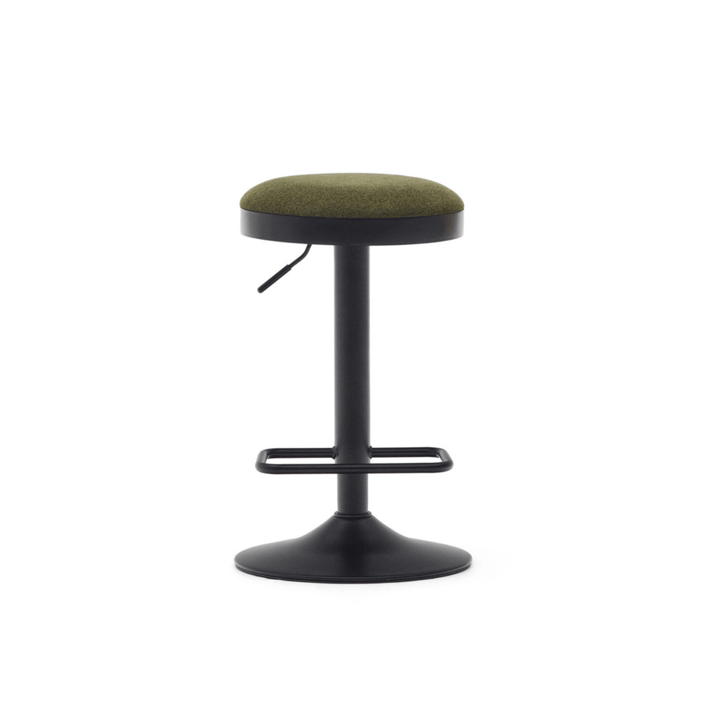 Tabouret de bar vert avec revêtement en tissu pour cuisine