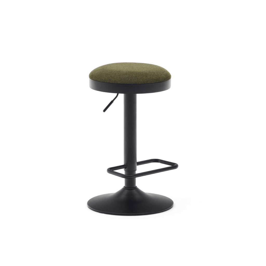 Tabouret de bar vert avec revêtement en tissu pour cuisine