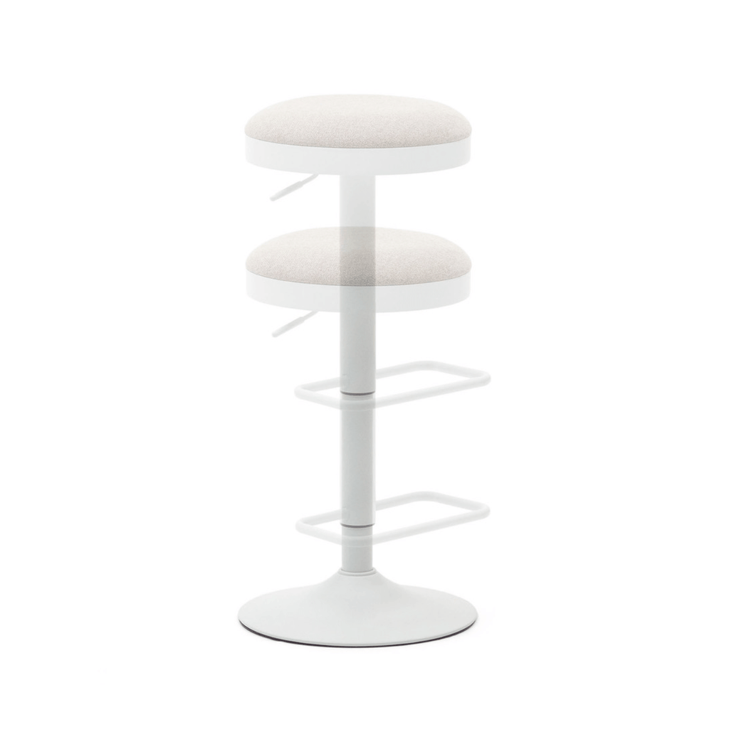 Tabouret de bar en acier beige avec assise rembourrée pour cuisine