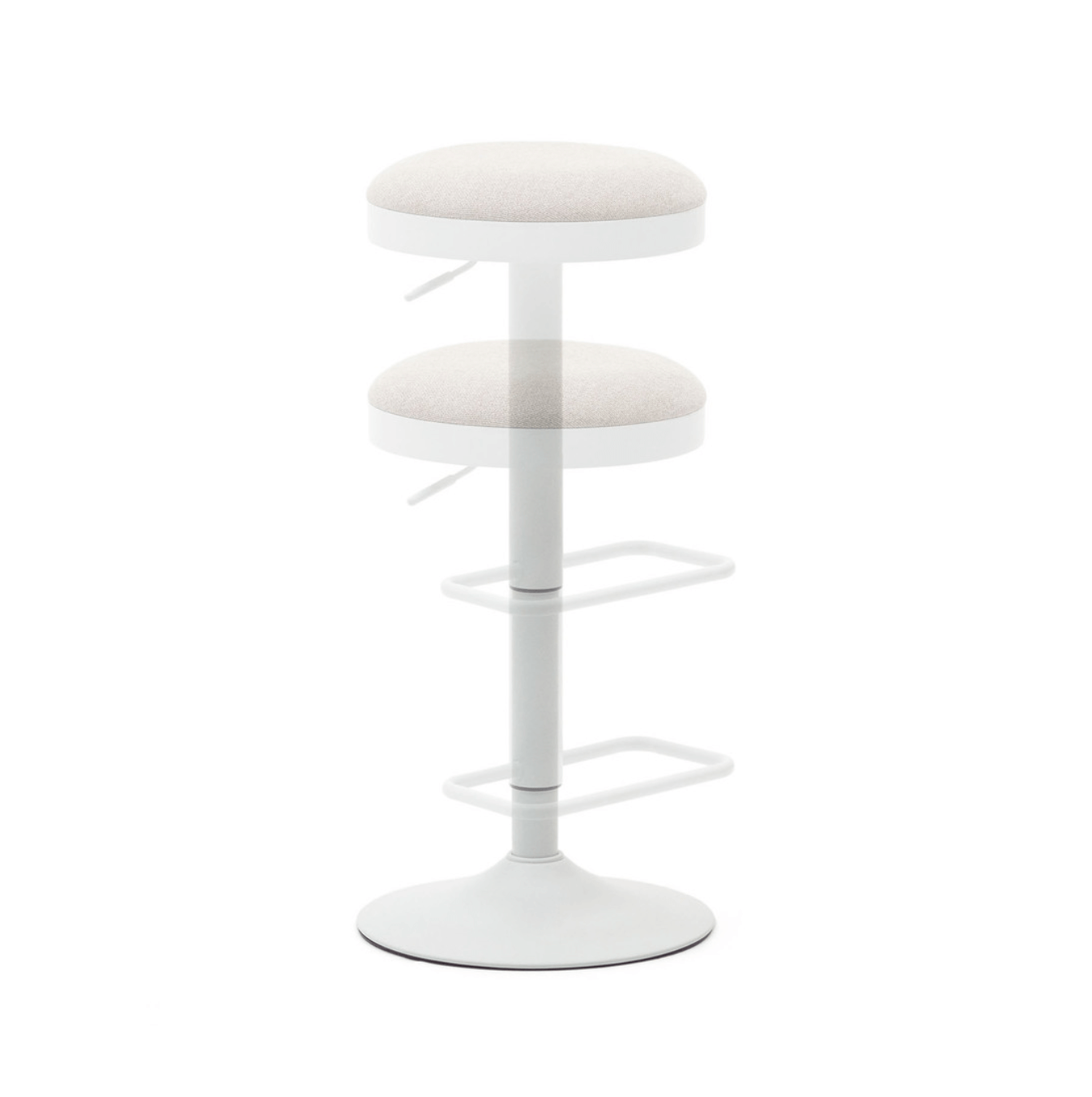 Tabouret de bar en acier beige avec assise rembourrée pour cuisine