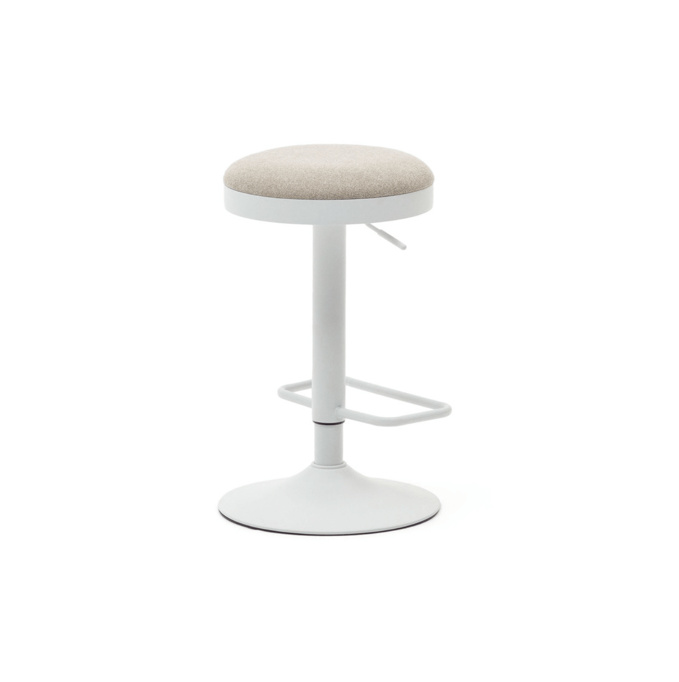 Tabouret de bar en acier beige avec assise rembourrée pour cuisine