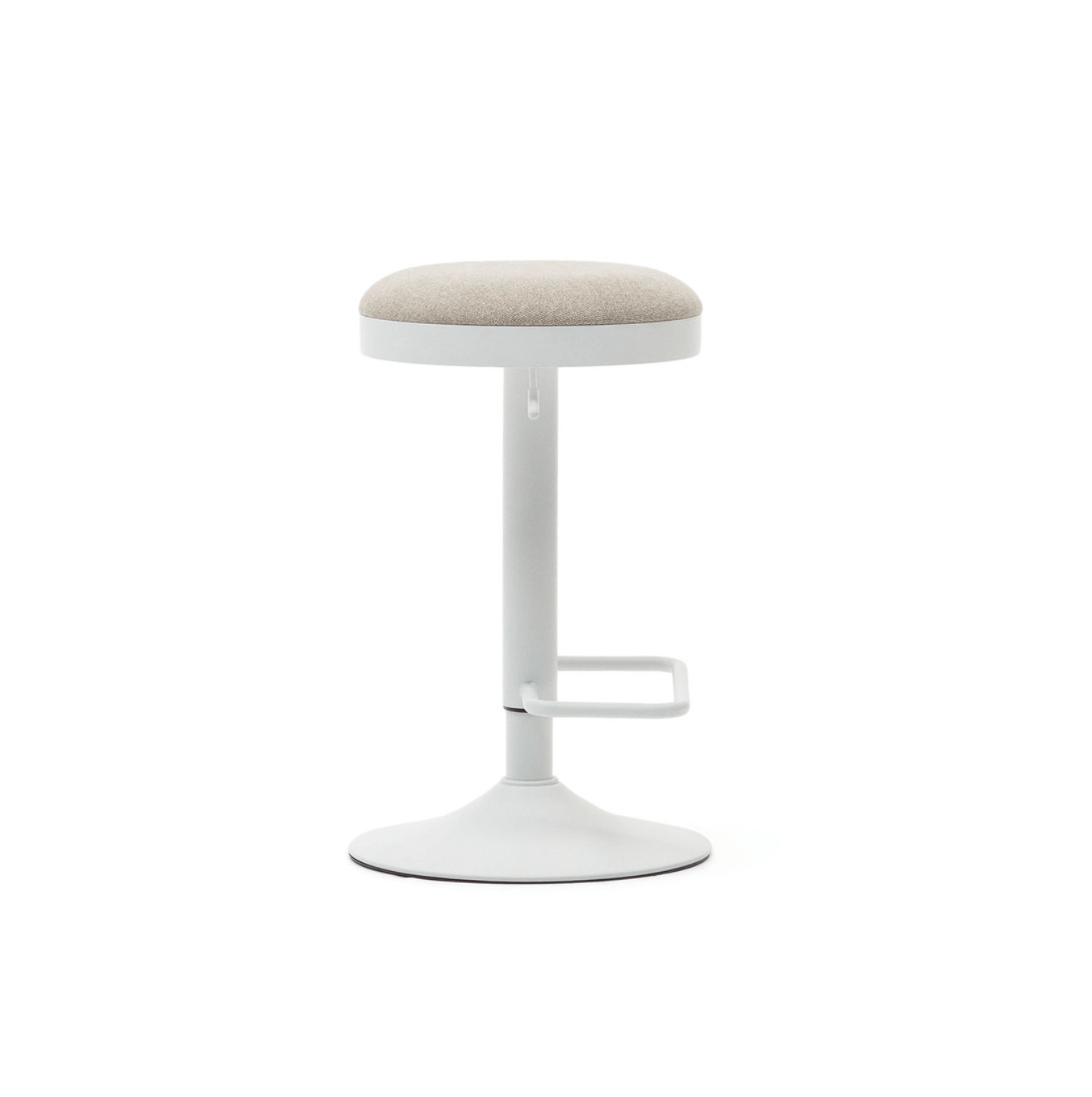 Tabouret de bar en acier beige avec assise rembourrée pour cuisine