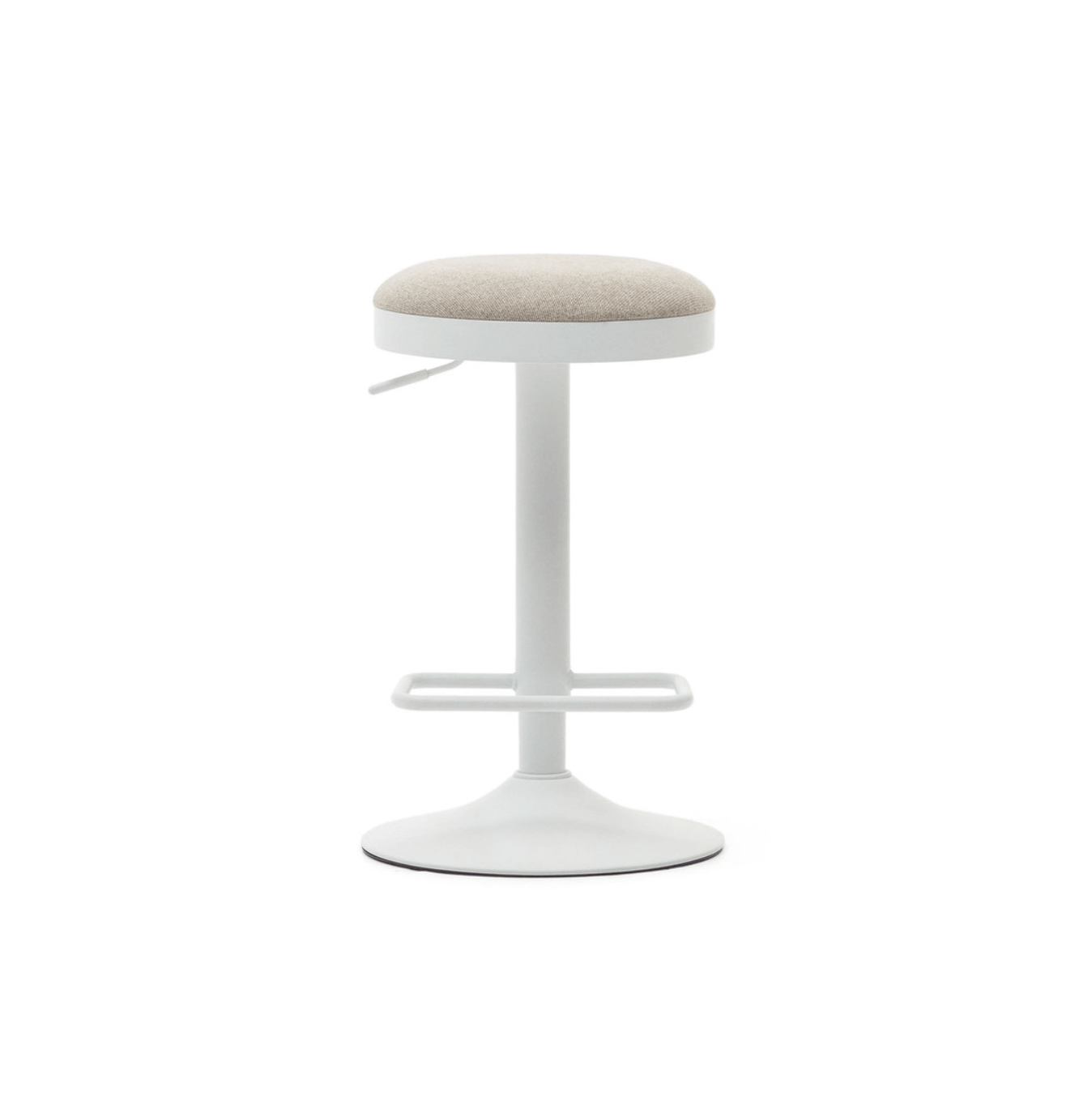 Tabouret de bar en acier beige avec assise rembourrée pour cuisine