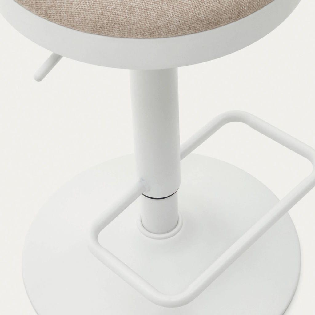 Tabouret de bar en acier beige avec assise rembourrée pour cuisine