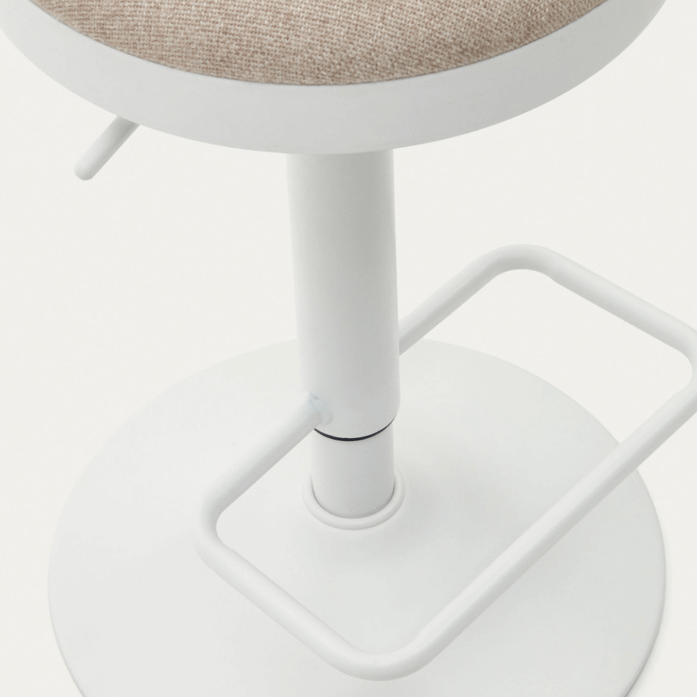 Tabouret de bar en acier beige avec assise rembourrée pour cuisine