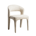 Chaise de salle à manger en tissu beige avec assise rembourrée