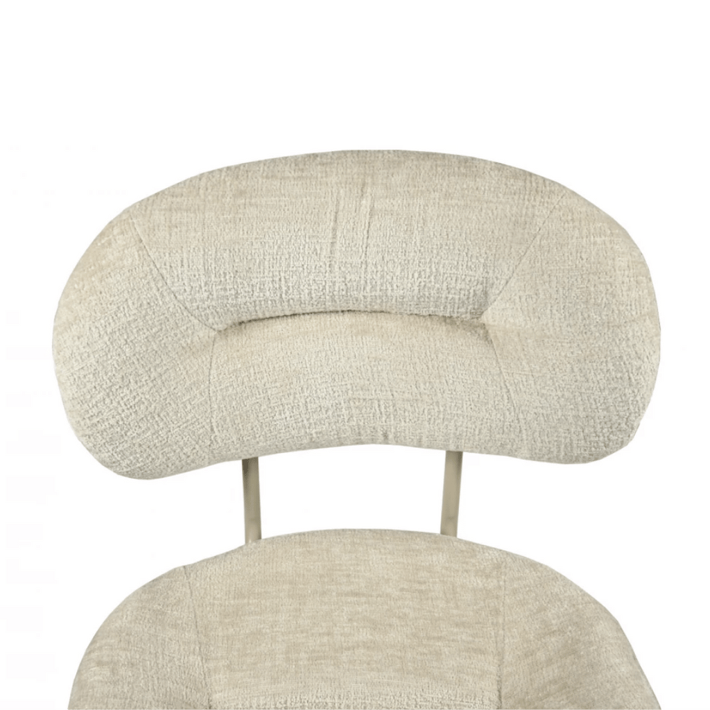 Chaise de salle à manger moderne en chenille blanche avec revêtement en tissu pour salle à manger