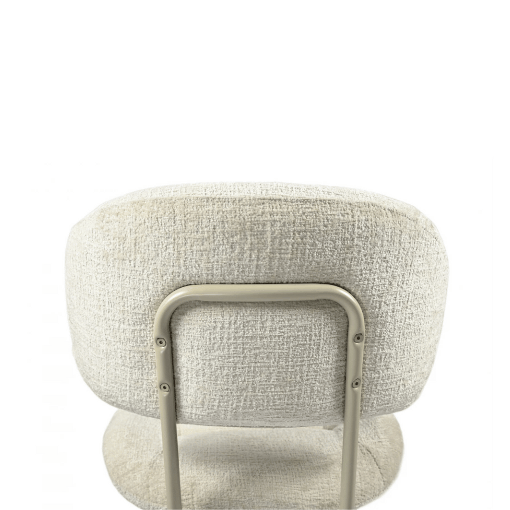Chaise de salle à manger moderne en chenille blanche avec revêtement en tissu pour salle à manger