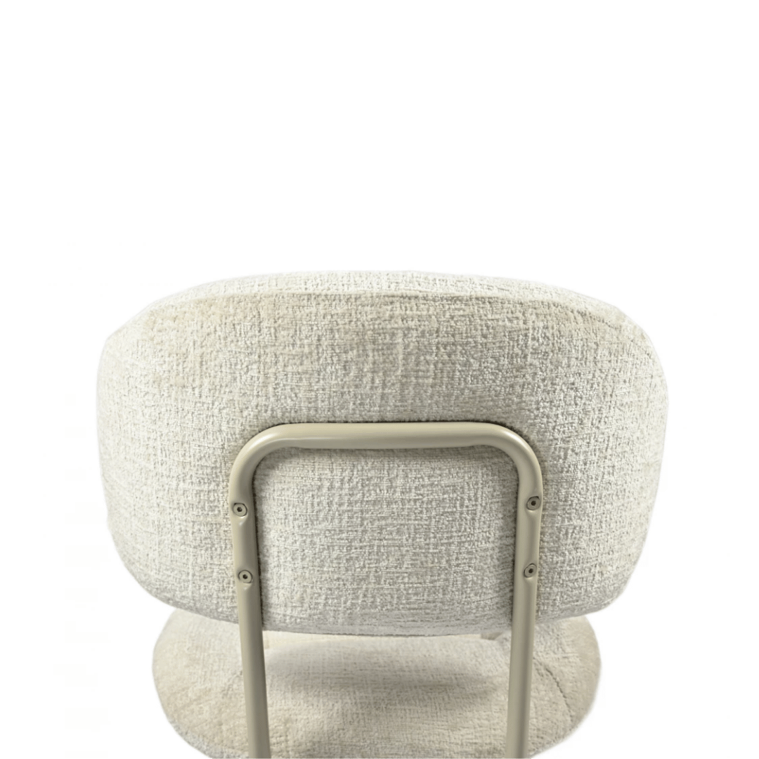 Chaise de salle à manger moderne en chenille blanche avec revêtement en tissu pour salle à manger