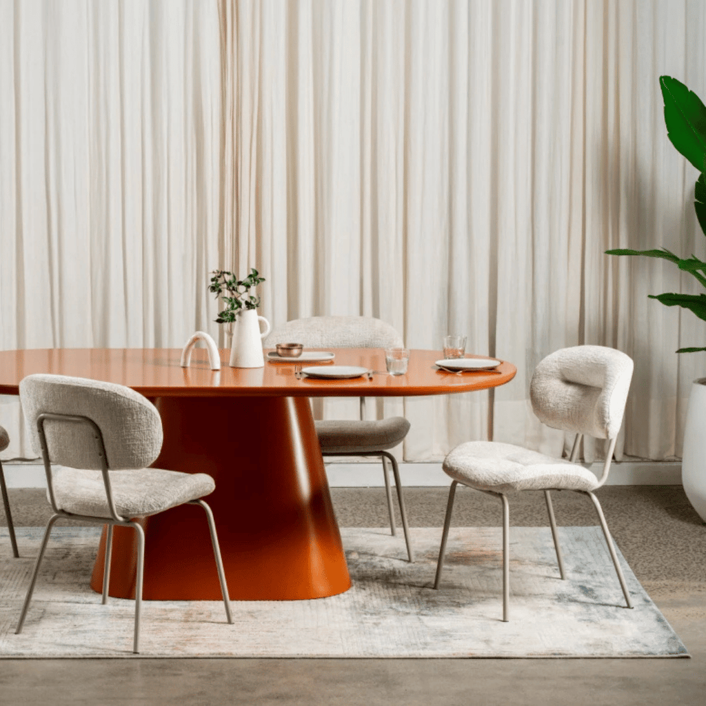 Chaise de salle à manger moderne en chenille blanche avec revêtement en tissu pour salle à manger