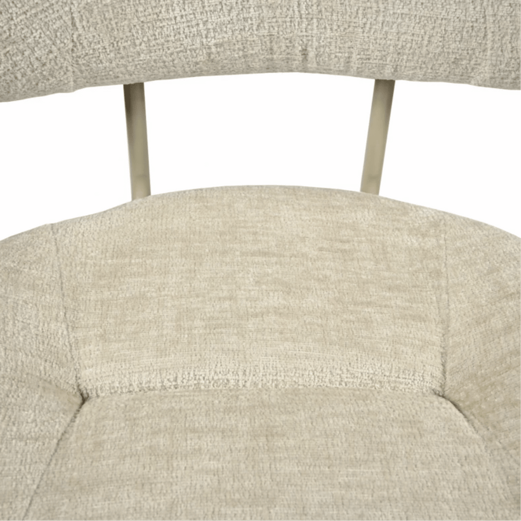 Chaise de salle à manger moderne en chenille blanche avec revêtement en tissu pour salle à manger