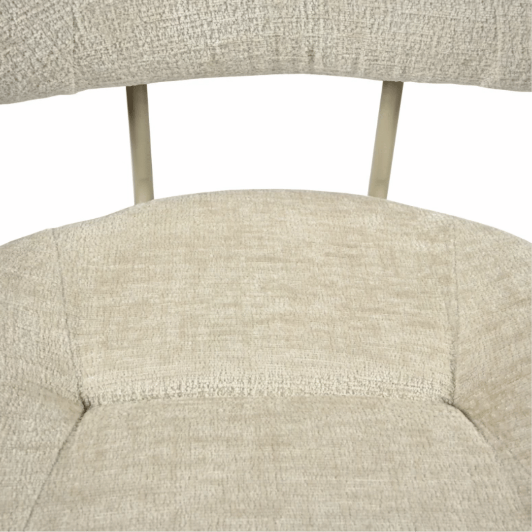 Chaise de salle à manger moderne en chenille blanche avec revêtement en tissu pour salle à manger