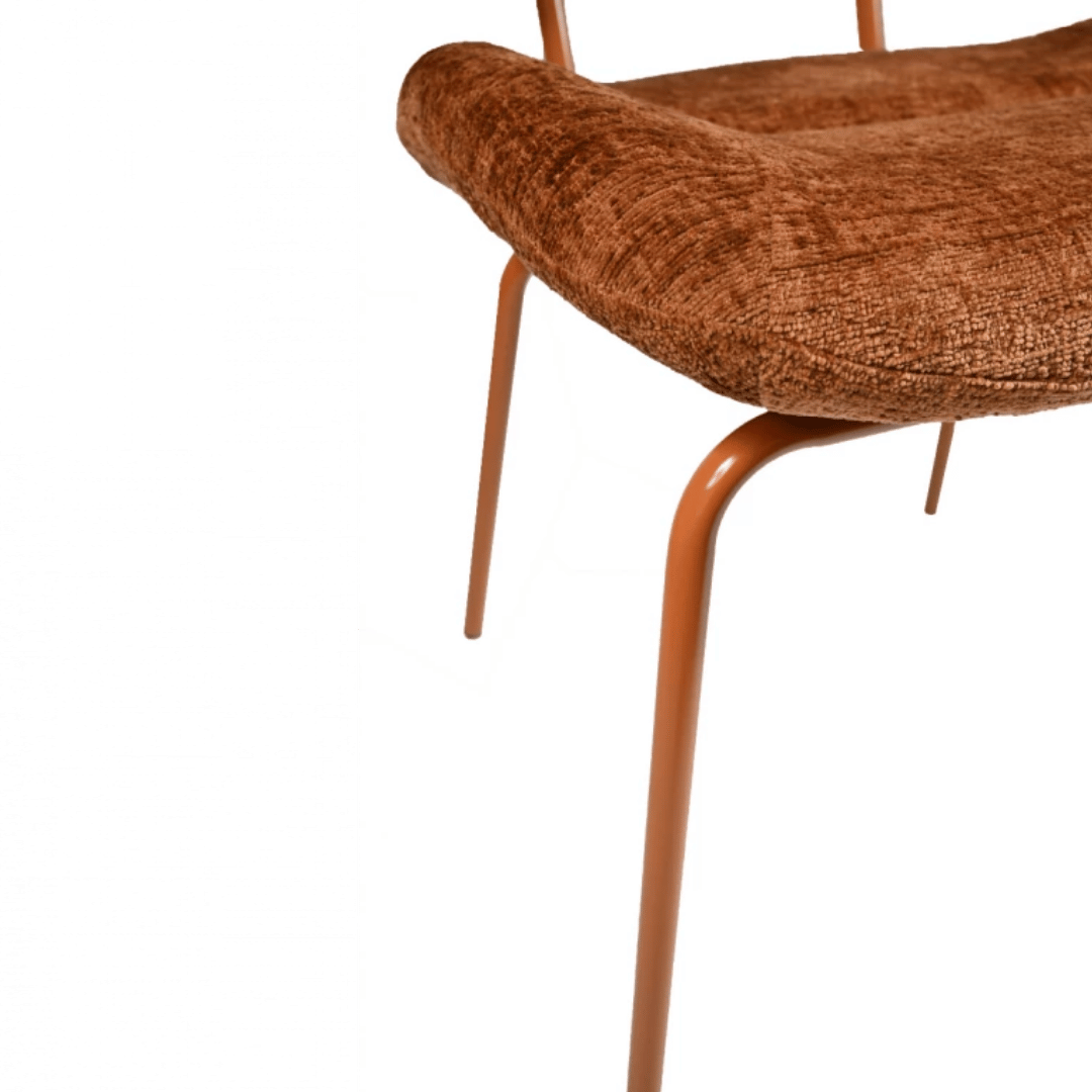 Chaise de salle à manger moderne en chenille avec revêtement tissu pour salle à manger