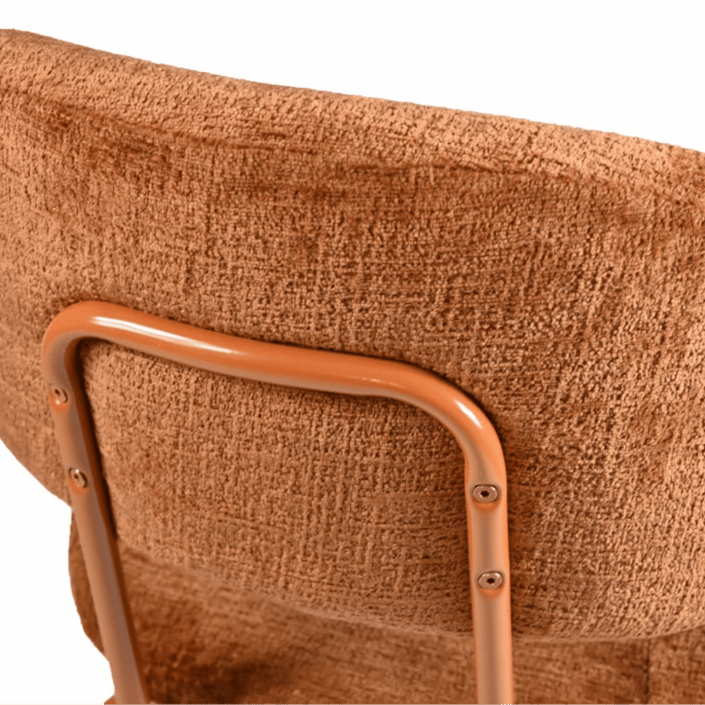 Chaise de salle à manger moderne en chenille avec revêtement tissu pour salle à manger
