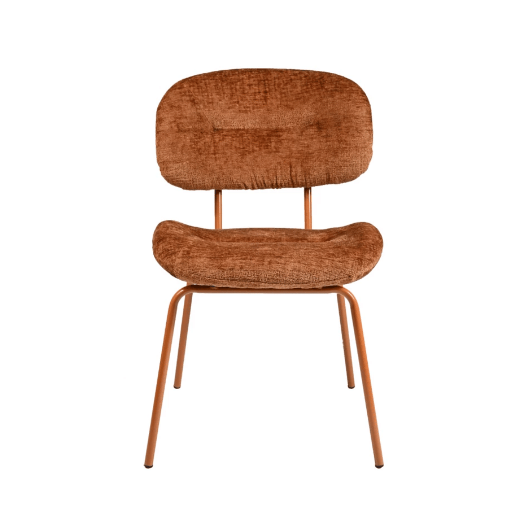 Chaise de salle à manger moderne en chenille avec revêtement tissu pour salle à manger