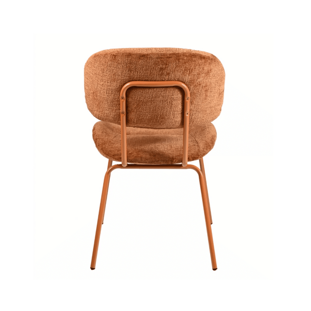 Chaise de salle à manger moderne en chenille avec revêtement tissu pour salle à manger