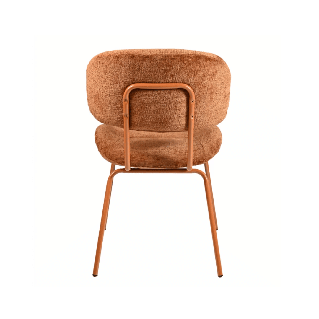 Chaise de salle à manger moderne en chenille avec revêtement tissu pour salle à manger