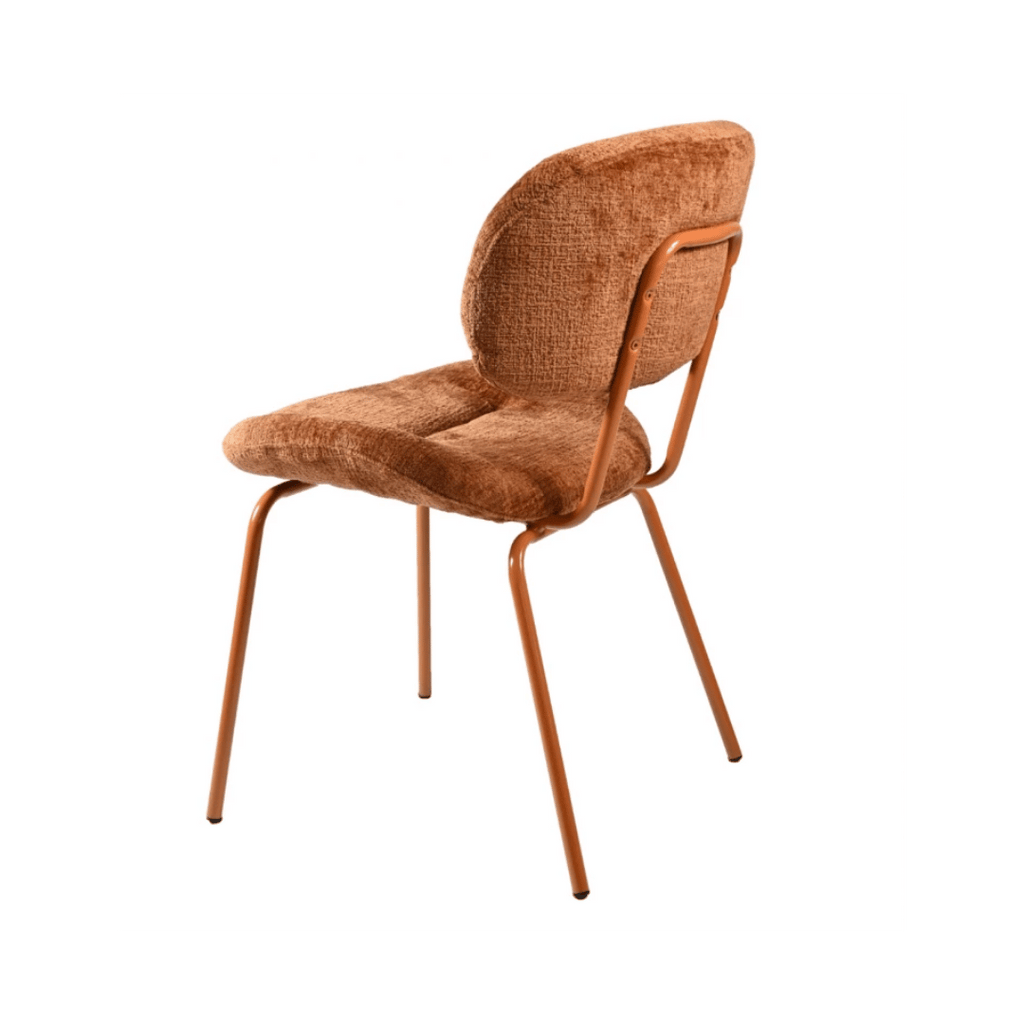 Chaise de salle à manger moderne en chenille avec revêtement tissu pour salle à manger