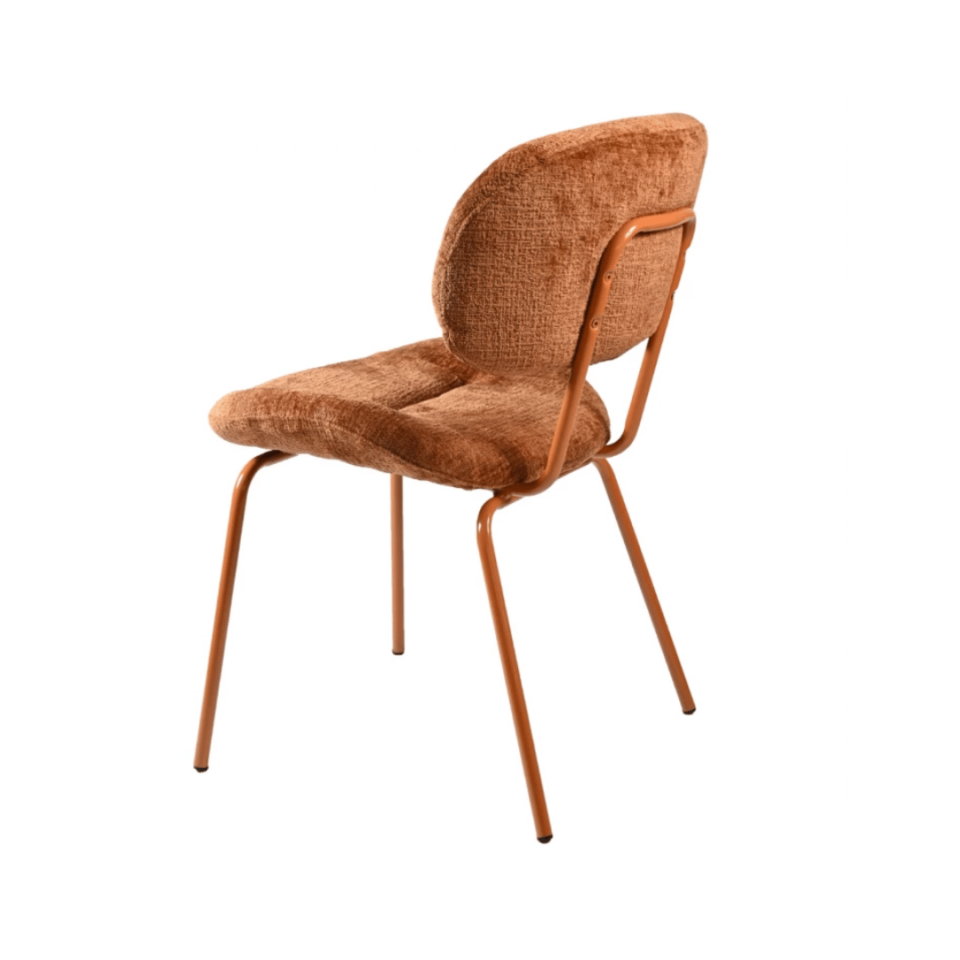 Chaise de salle à manger moderne en chenille avec revêtement tissu pour salle à manger