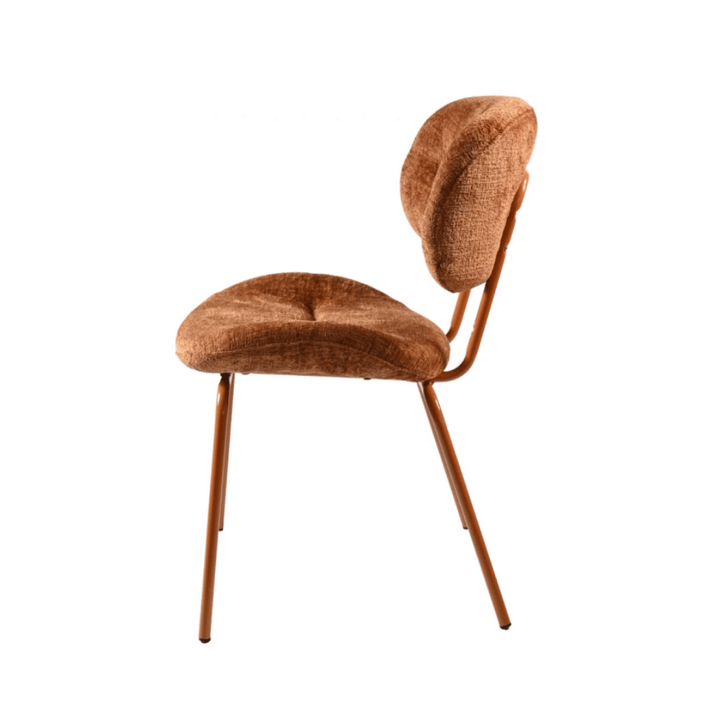 Chaise de salle à manger moderne en chenille avec revêtement tissu pour salle à manger