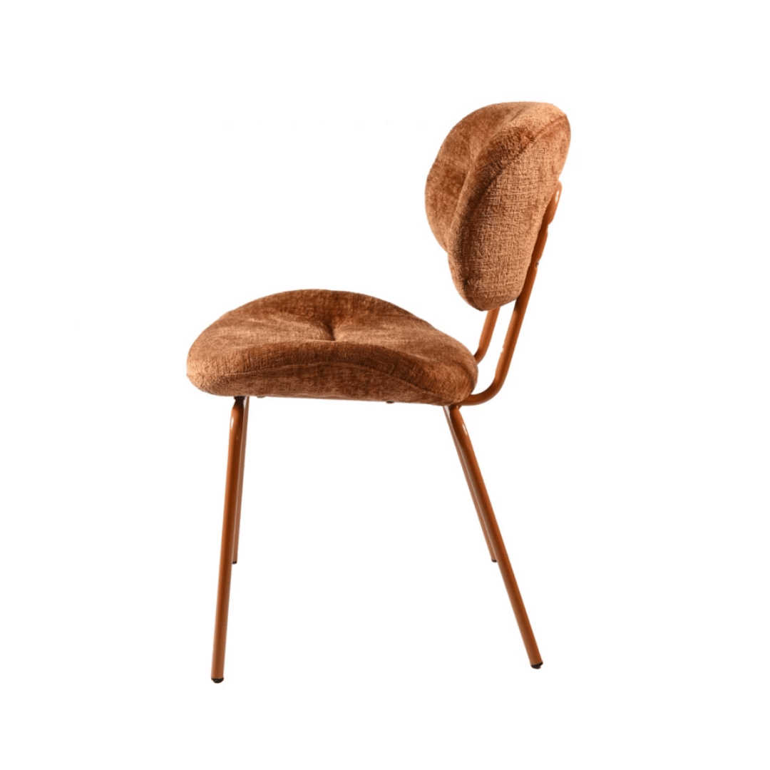 Chaise de salle à manger moderne en chenille avec revêtement tissu pour salle à manger