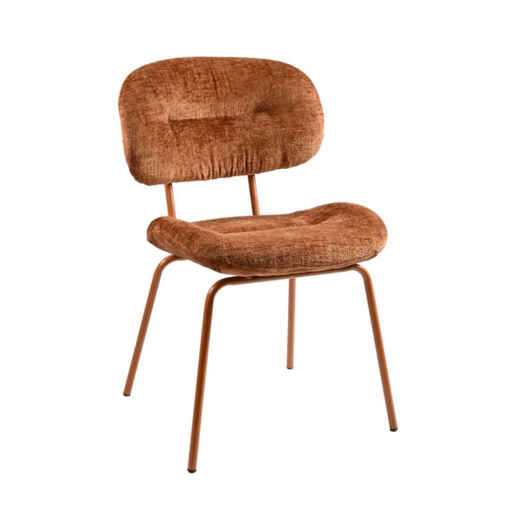 Chaise de salle à manger moderne en chenille avec revêtement tissu pour salle à manger
