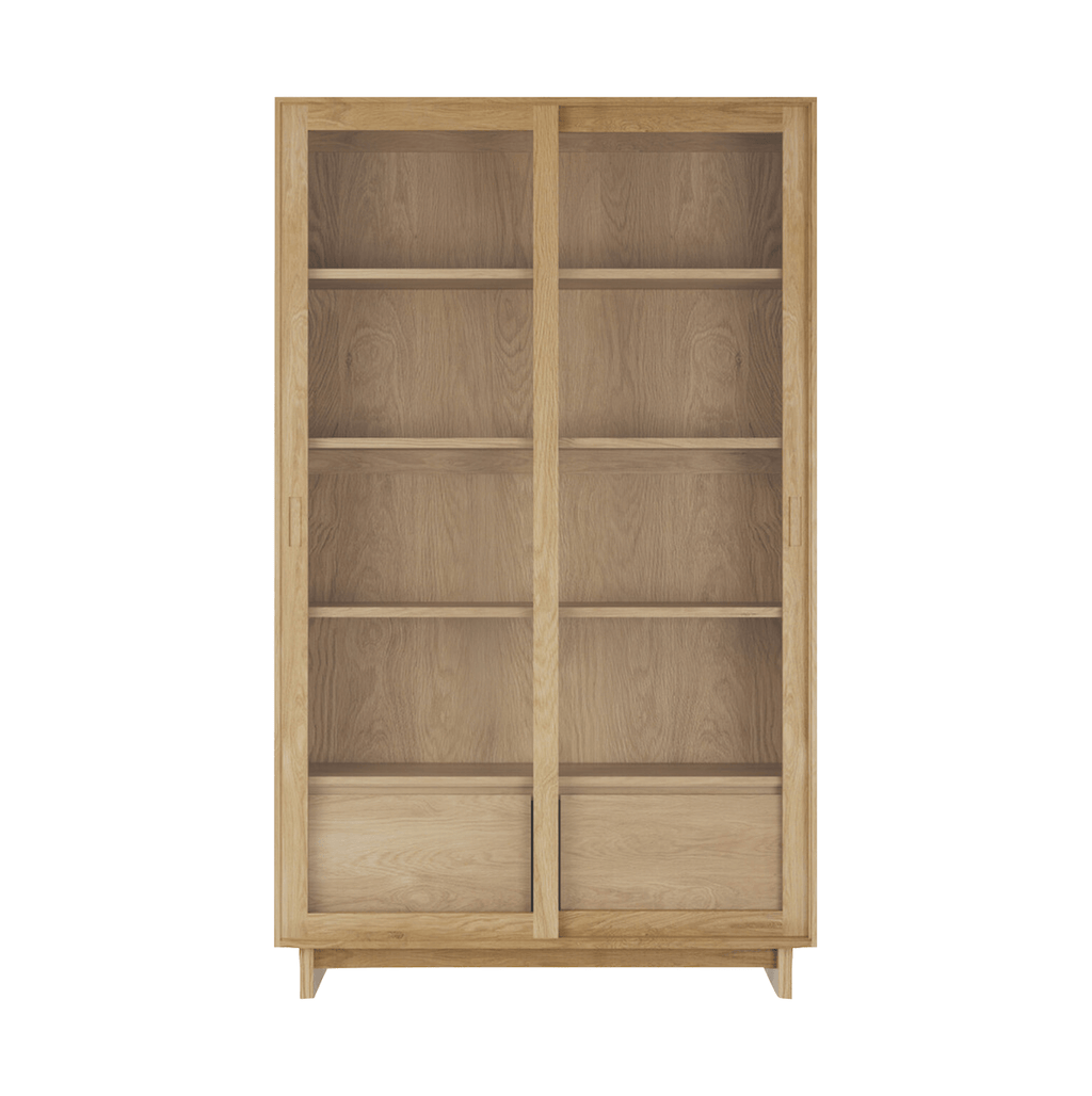 Meuble de rangement en chêne naturel avec espace de rangement pour bureau