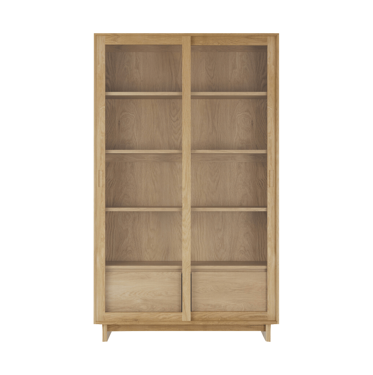 Meuble de rangement en chêne naturel avec espace de rangement pour bureau