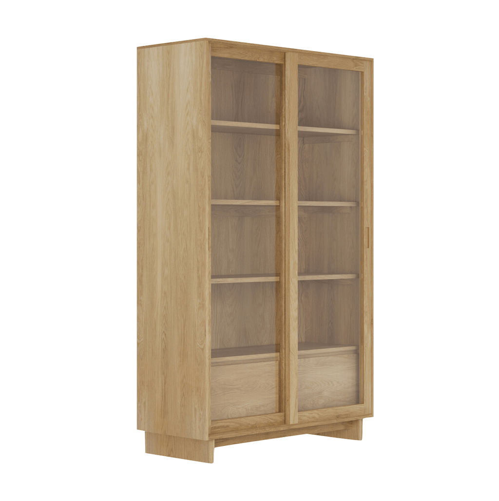 Meuble de rangement en chêne naturel avec espace de rangement pour bureau