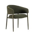 Chaise de salle à manger en acier vert avec pieds enduits de poudre pour salle à manger