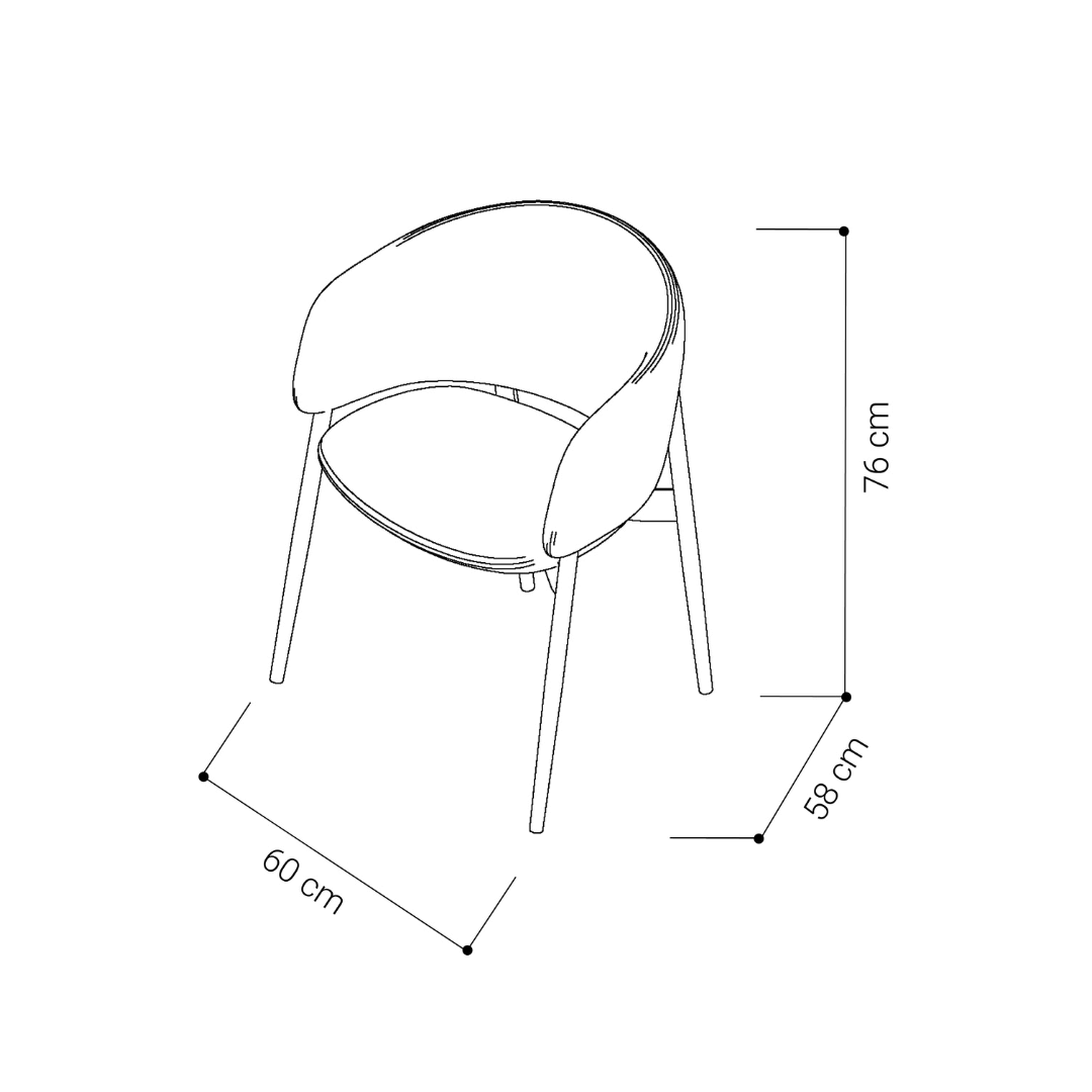Chaise de salle à manger en acier vert avec pieds enduits de poudre pour salle à manger