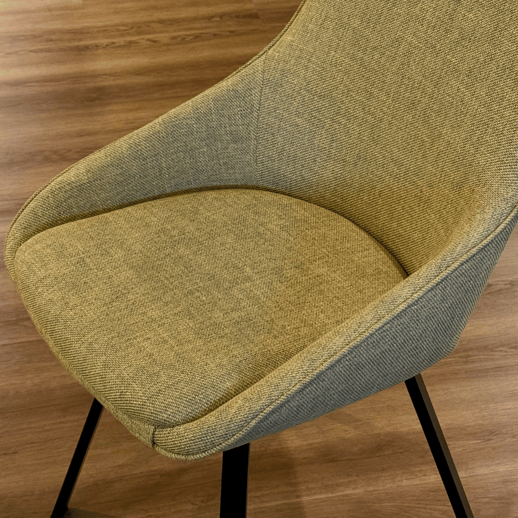 Chaise de salle à manger moderne en métal noir pivotante