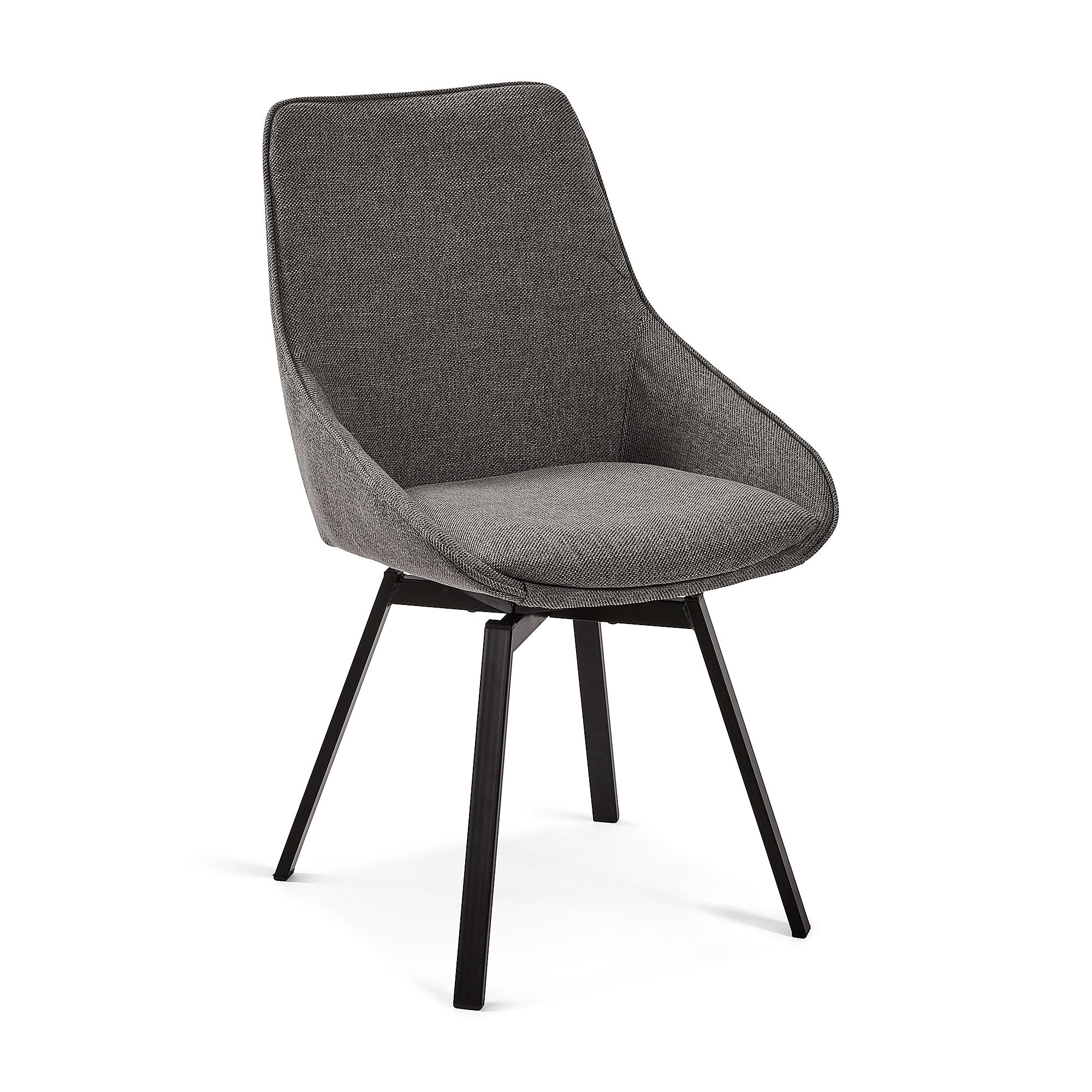 Chaise de salle à manger moderne en métal gris avec pivot