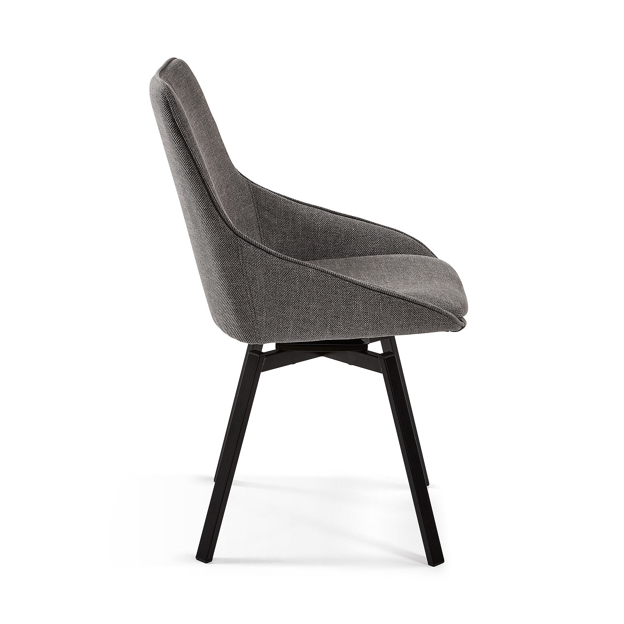 Chaise de salle à manger moderne en métal gris avec pivot