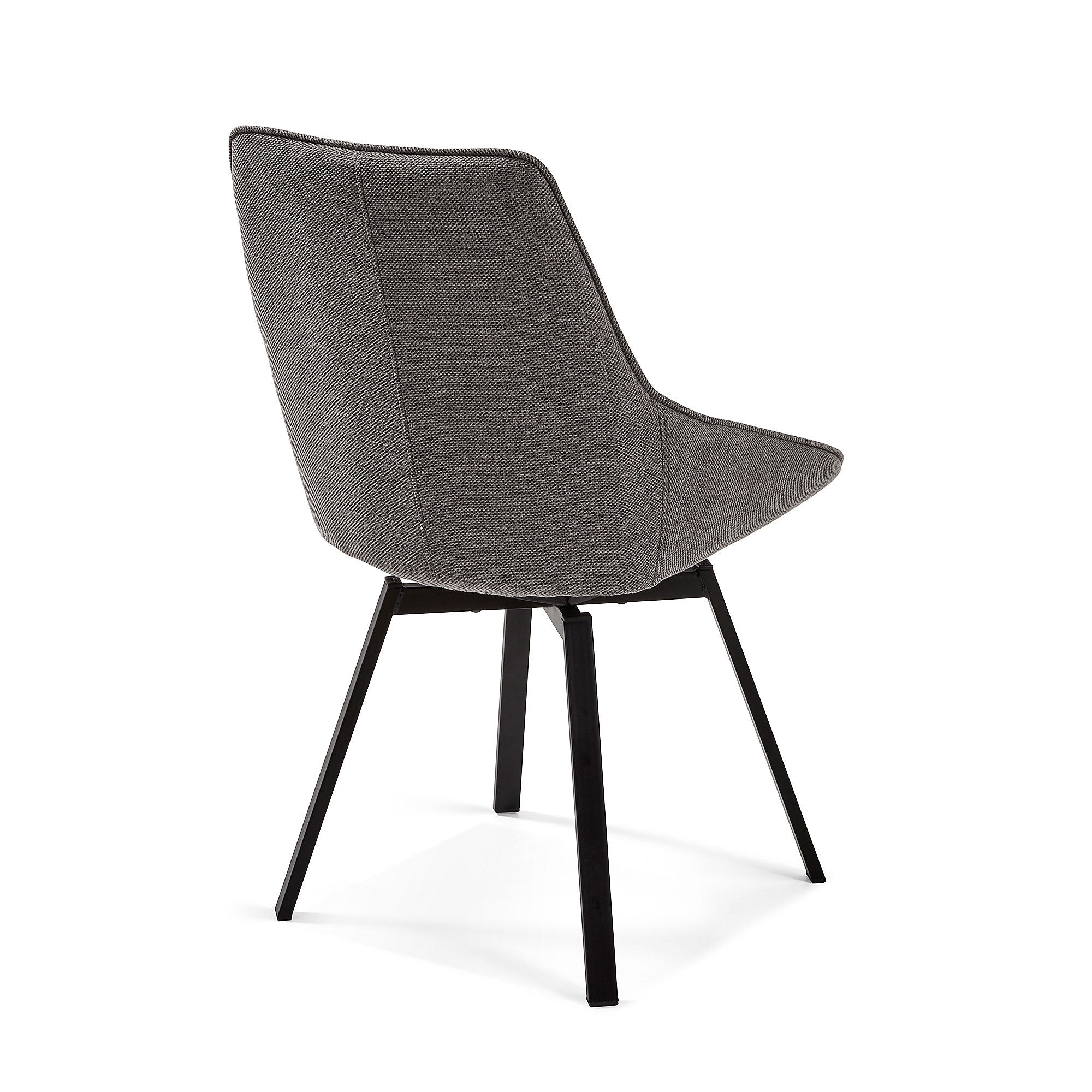 Chaise de salle à manger moderne en métal gris avec pivot