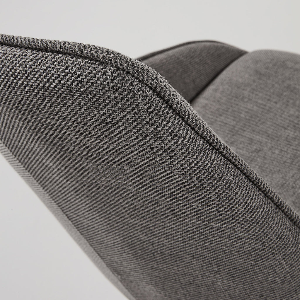 Chaise de salle à manger moderne en métal gris avec pivot