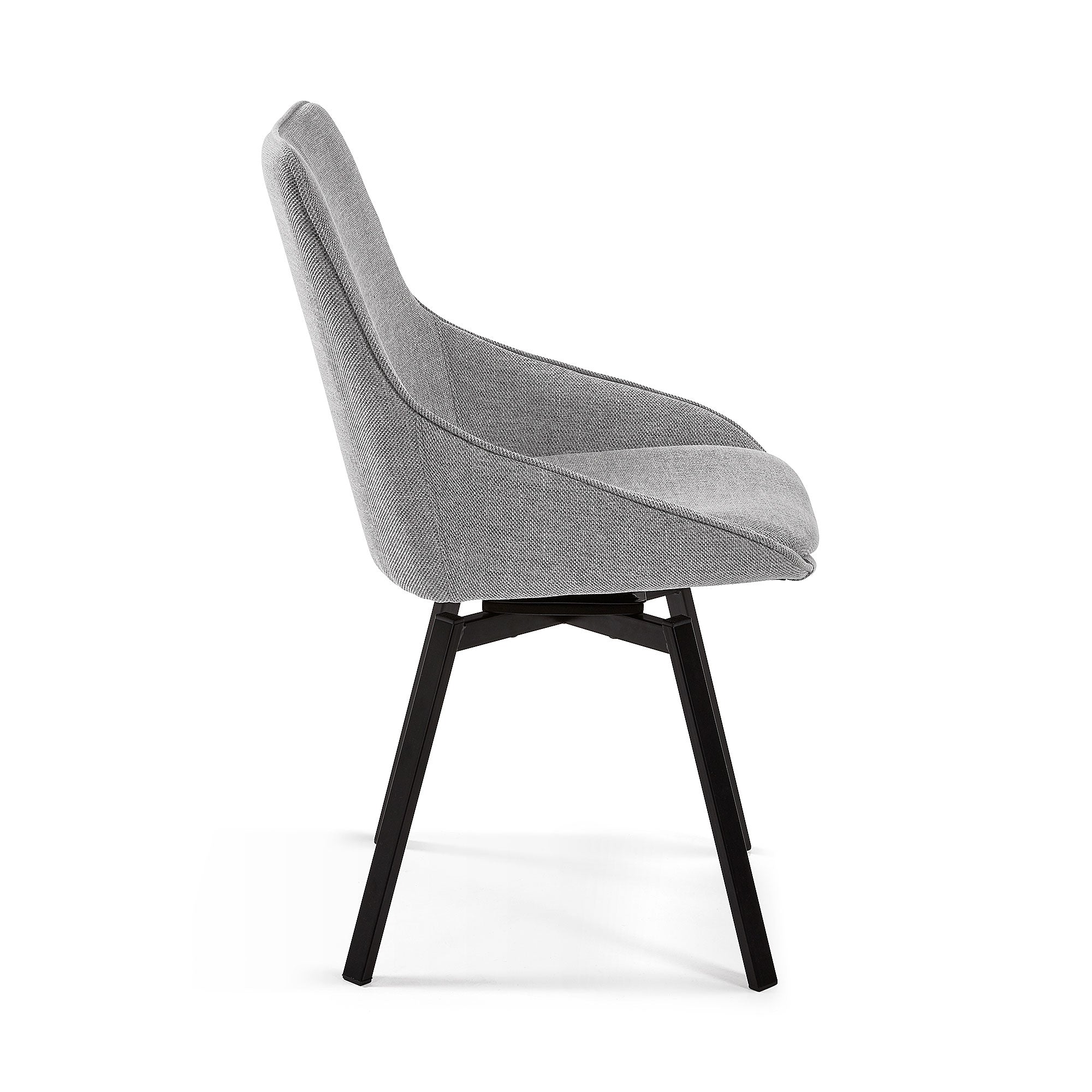 Chaise de salle à manger moderne en métal noir avec pivot