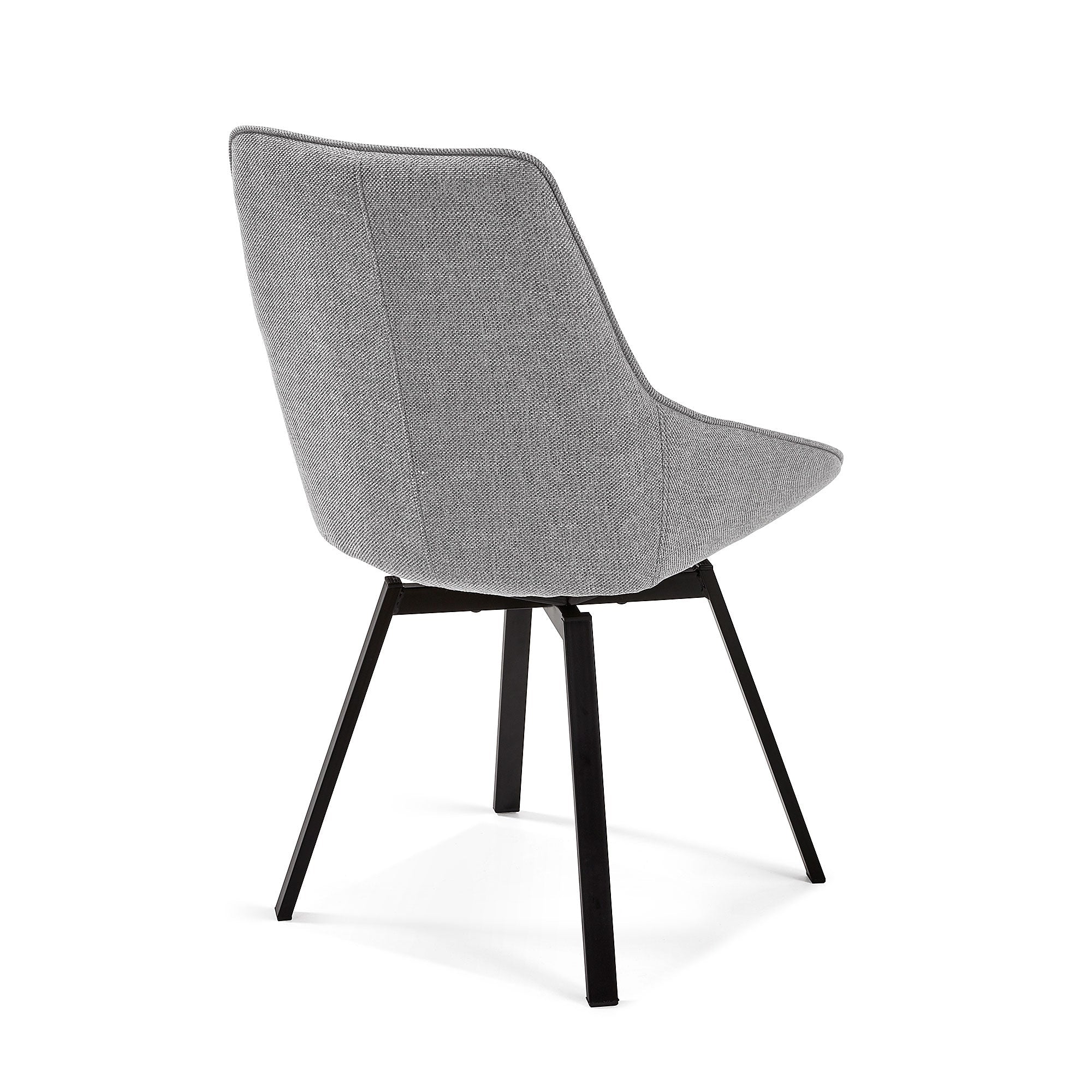 Chaise de salle à manger moderne en métal noir avec pivot