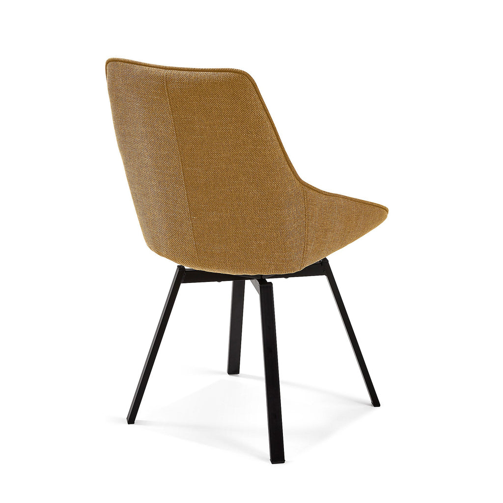 Chaise de salle à manger moderne en métal noir pivotante
