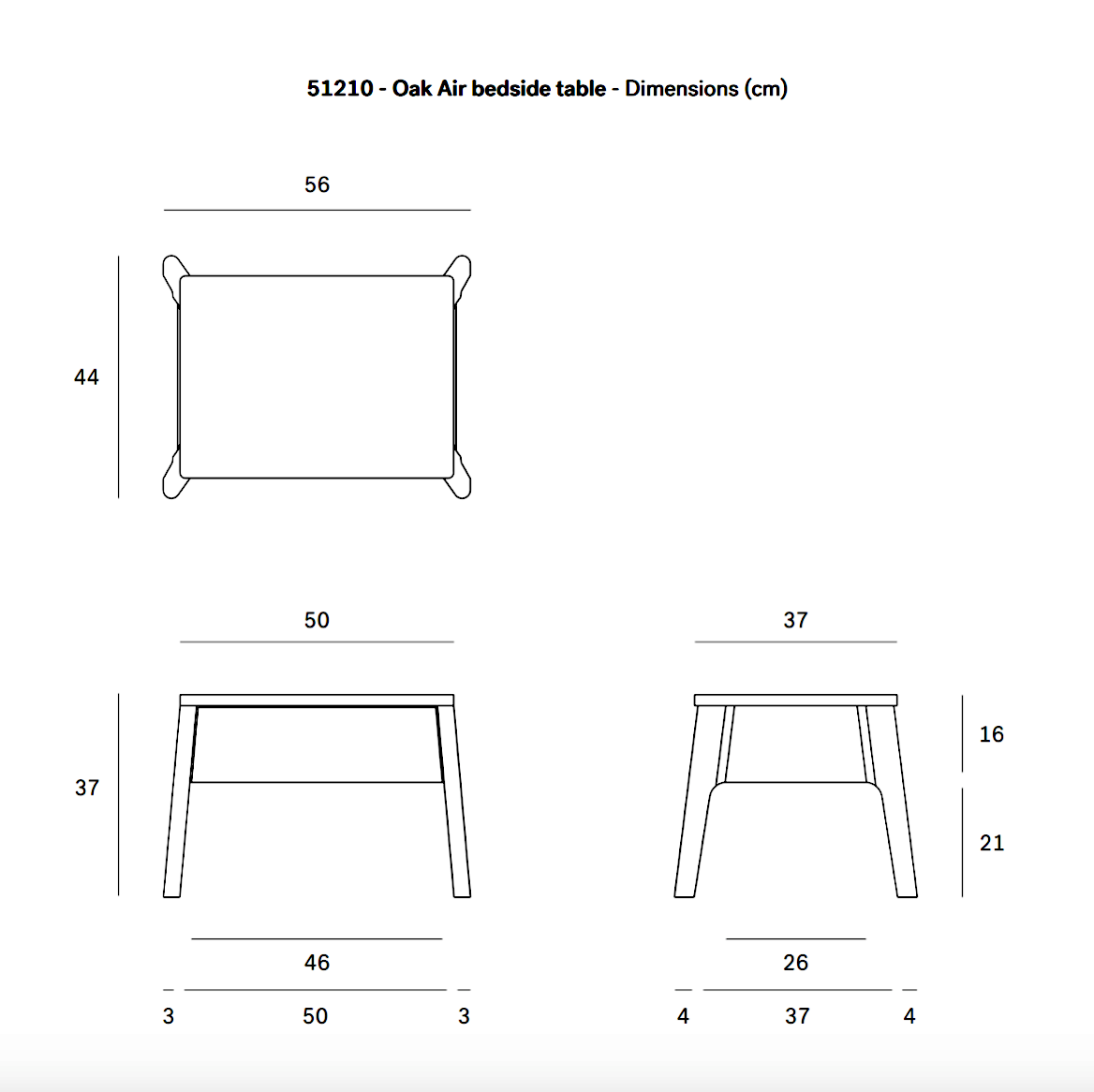 Table de Chevet en Chêne du Milieu du Siècle pour Chambre à Coucher