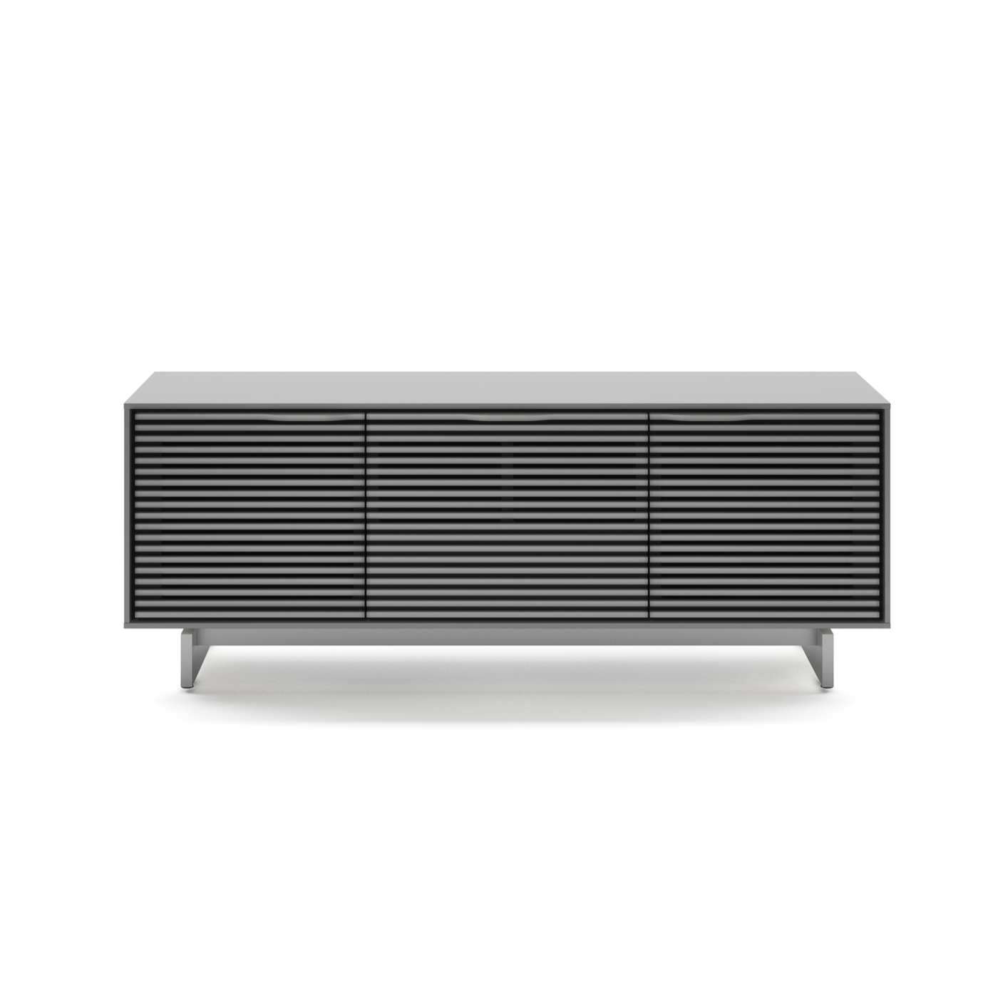 Meuble TV gris brume avec rangement pour le salon