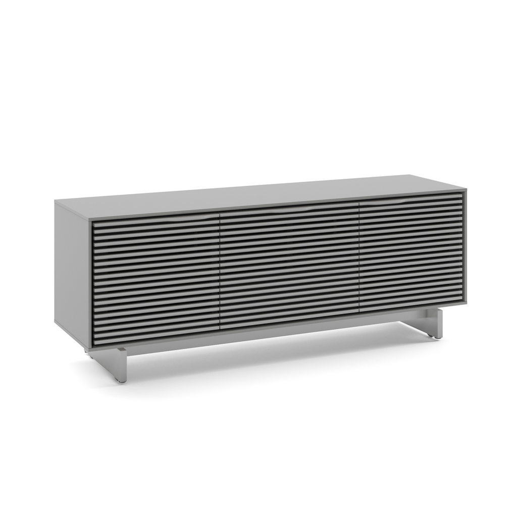 Meuble TV gris brume avec rangement pour le salon