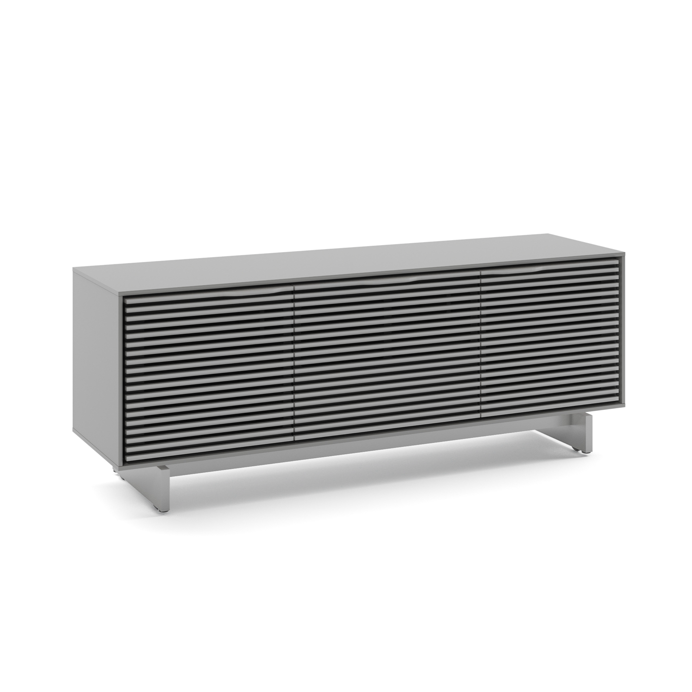 Meuble TV gris brume avec rangement pour le salon