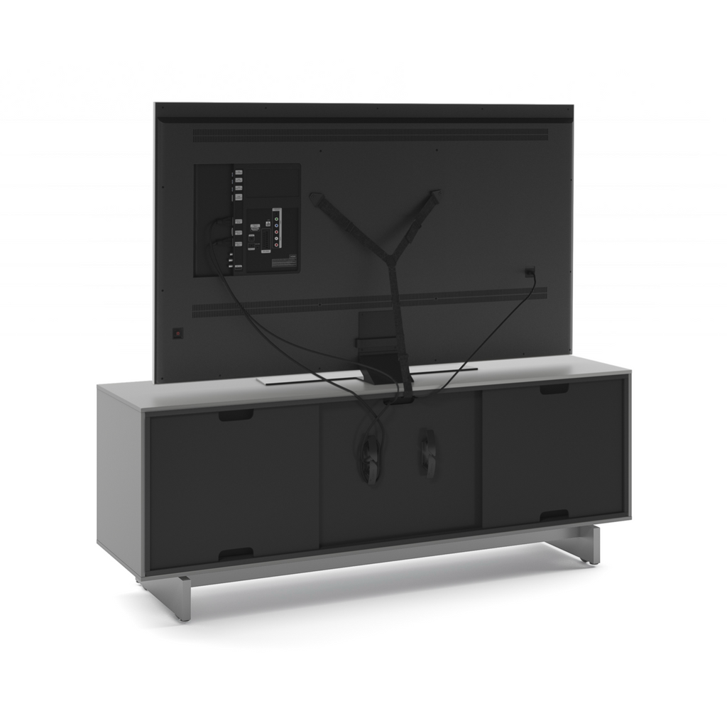 Meuble TV gris brume avec rangement pour le salon