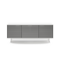 Meuble TV moderne blanc satiné avec rangement pour salon